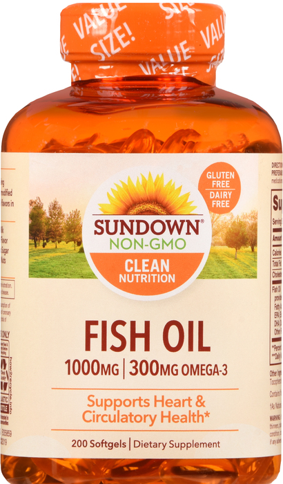 Sundown Fish Oil 1000mg Softgels 200ct