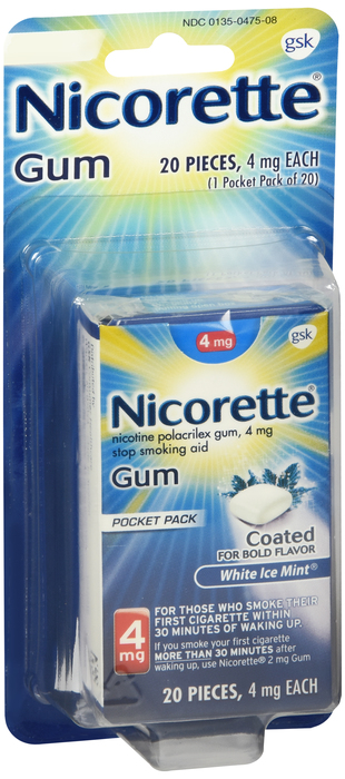 NICORETTE GUM 4MG WHITE ICE 20 CT.