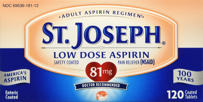 St. Joseph Aspirin 81mg Pain Reliever Enteric Coated Tablets 120ct