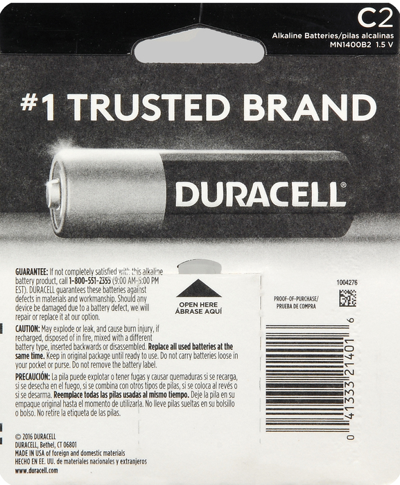 DURACELL COPPERTOP C 2CT