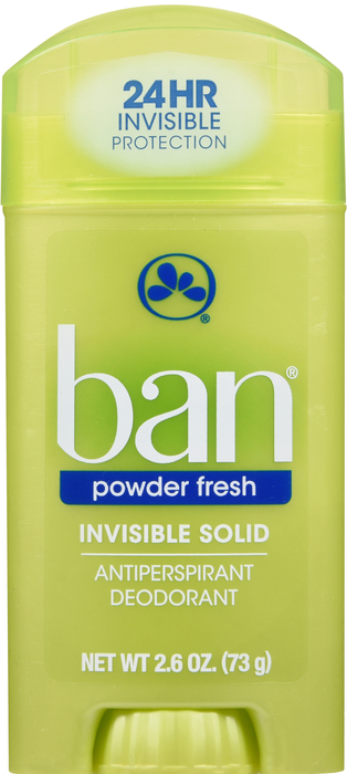 BAN INVISIBLE SOLID ANTIPERSPIRANT DEODORANT POWDER FRESH 2.6OZ