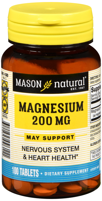 MAGNESIUM 200MG TABLETS 100CT MASON