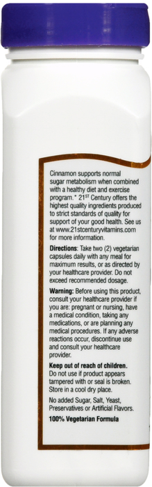 21st Century Cinnamon 500mg Capsules 120ct