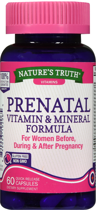 PRENATAL VIT & MINERAL CAP 60CT NAT TRU