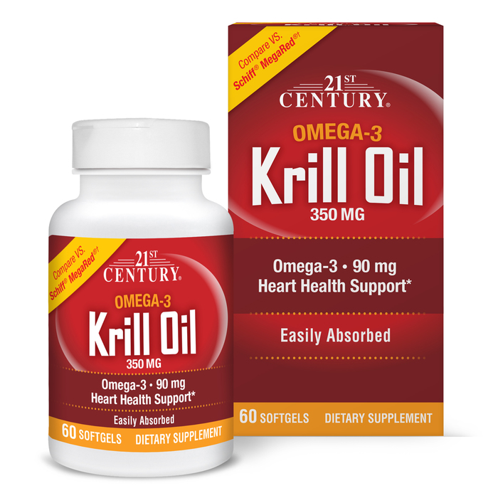 21st Century Krill Oil 300mg Omega-3 Softgels 60ct