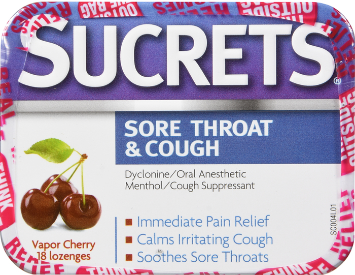 SUCRETS LOZENGE BOX VAPOR CHERRY 18CT