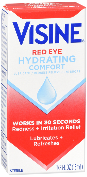 Visine Red Eye Hydrating Comfort Lubricating Eye Drops 0.5oz