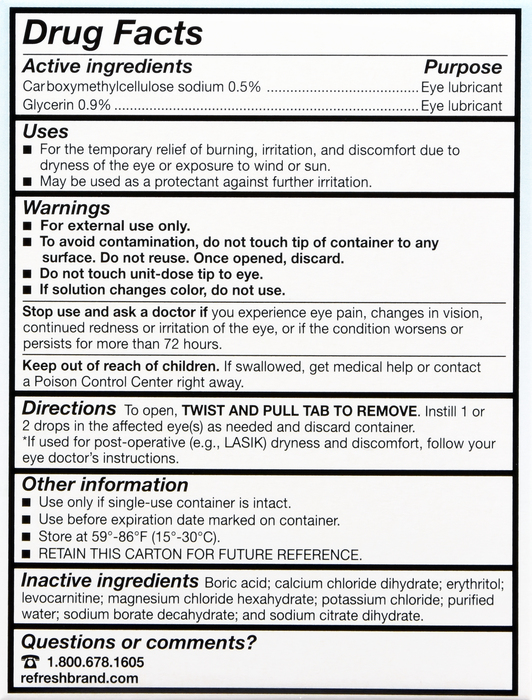 Refresh Optive Sensitive Lubricant Eye Drops 30ct