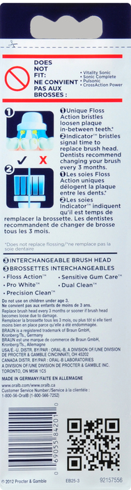 Oral B Toothbrush Floss Action Refill 3ct