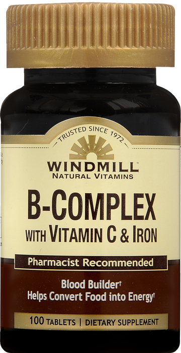 WINDMILL B COMPLEX WITH VITAMIN C & IRON TABLET 100