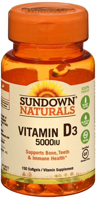 Sundown Vitamin D-3 5000IU Softgel 150ct