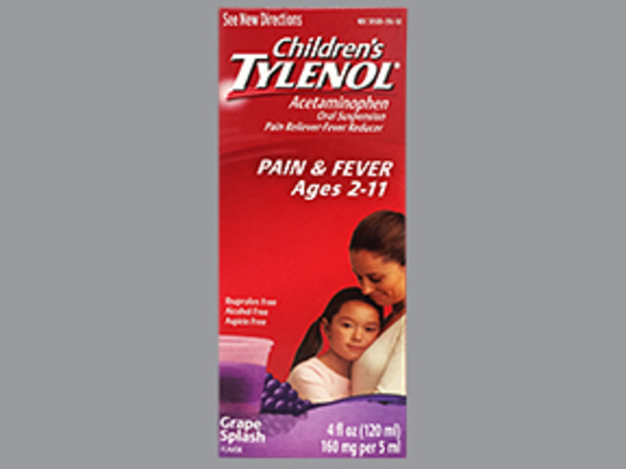 Children's Tylenol Pain + Fever 160mg Acetaminophen Grape Oral Suspension 4oz