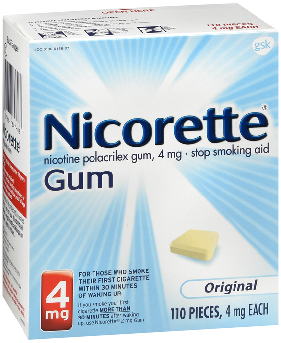 Nicorette Stop Smoking Aid 4mg Original Gum 100ct