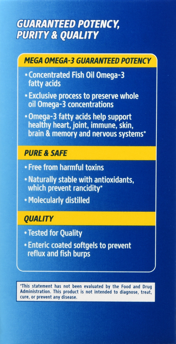 Alaska Wild Fish Oil with Mega Omega-3 Enteric-Coated Softgels 90ct