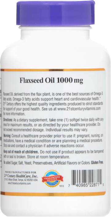 21st Century Flaxseed Oil 1000mg Softgels 120ct