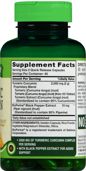 TURMERIC CMPLX 2000MG CAP 90CT NAT TRU