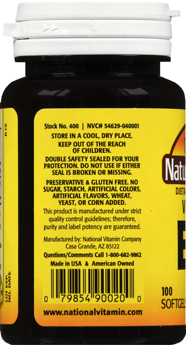 NATURES BLEND VITAMIN E 400IU SOFTGEL 100CT