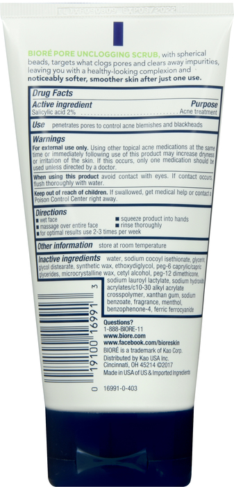 BIORE PORE UNCLOGGING SCRUB 5OZ