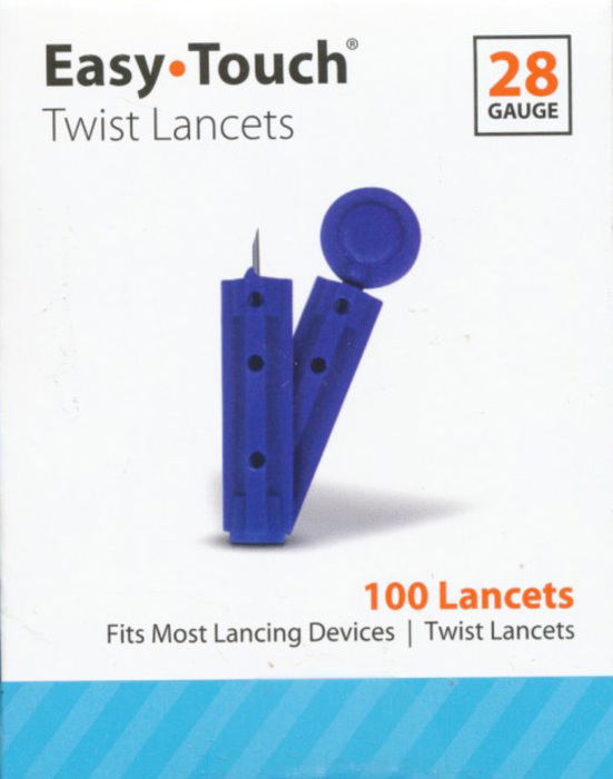 EASY TOUCH LANCET 28G TWIST 100CT