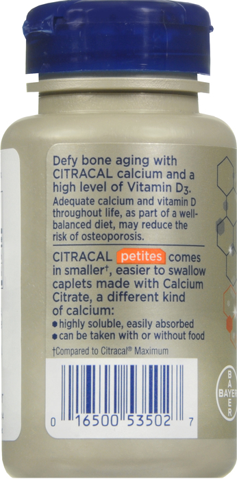 Citracal Petites Calcium Citrate Formula + D3 Coated Tablets 100ct