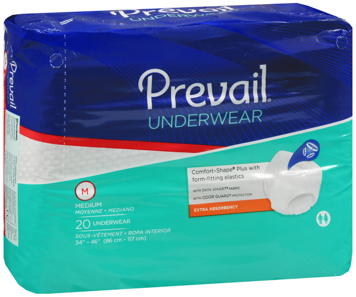 Prevail Underwear Extra Absorbency Unisex 34-46" Medium 4x20ct