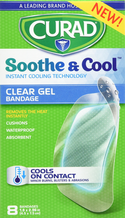 CURAD SOOTHE & COOL CLR GEL BAND 1SZ 8CT