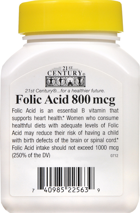 21st Century Folic Acid 800mg Tablets 180ct