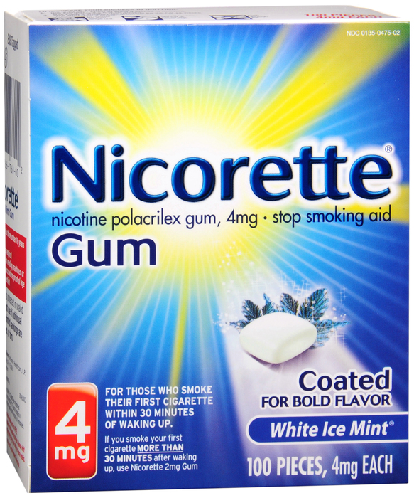 Nicorette Stop Smoking Aid 4mg White Ice Mint Coated Nicotine Lozenges 100ct