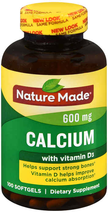 Nature Made Calcium 600mg w/Vitamin D Softgels 100ct