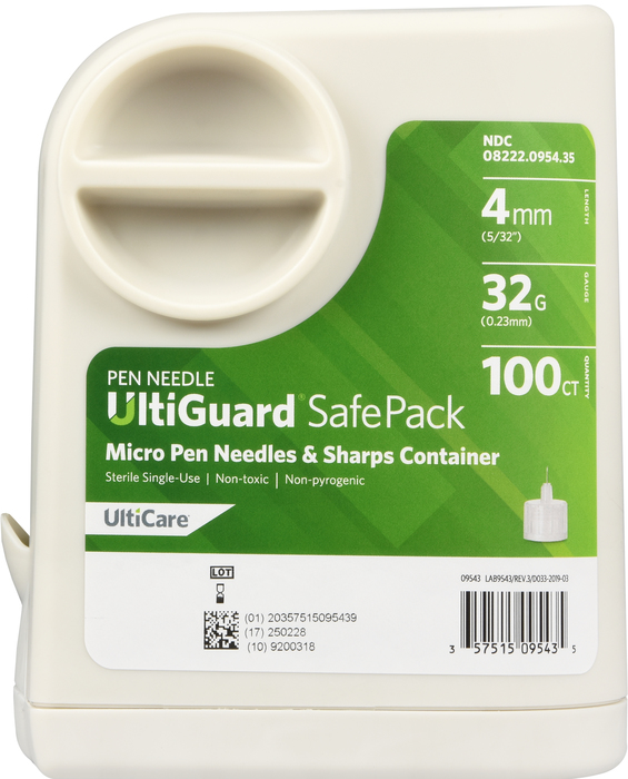 UltiGuard SafePack Pen Needles 32Gx4mm 100ct