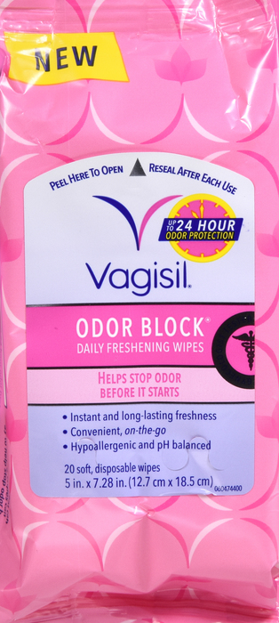 Vagisil Odor Block Wipes 20ct