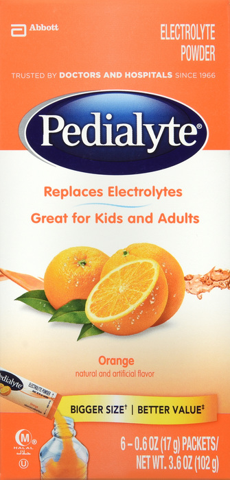 PEDIALYTE LRG PWD PACKETS ORANGE 6CT