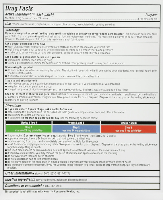 NICOTINE TRANSDERMAL PATCH 7MG 14CT WAT