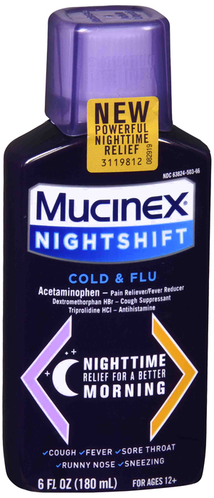 MUCINEX FAST-MAX NT SHFT CLD&FLU 6OZ