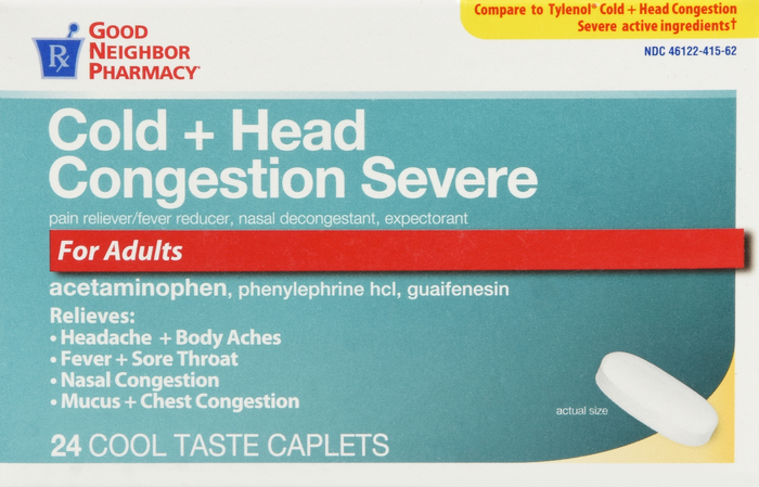 Good Neighbor Pharmacy Severe Cold & Head Congestions Caplets 24ct