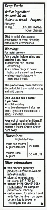 Fleet Stimulated Laxative Bisacodyl Enema 1.25oz