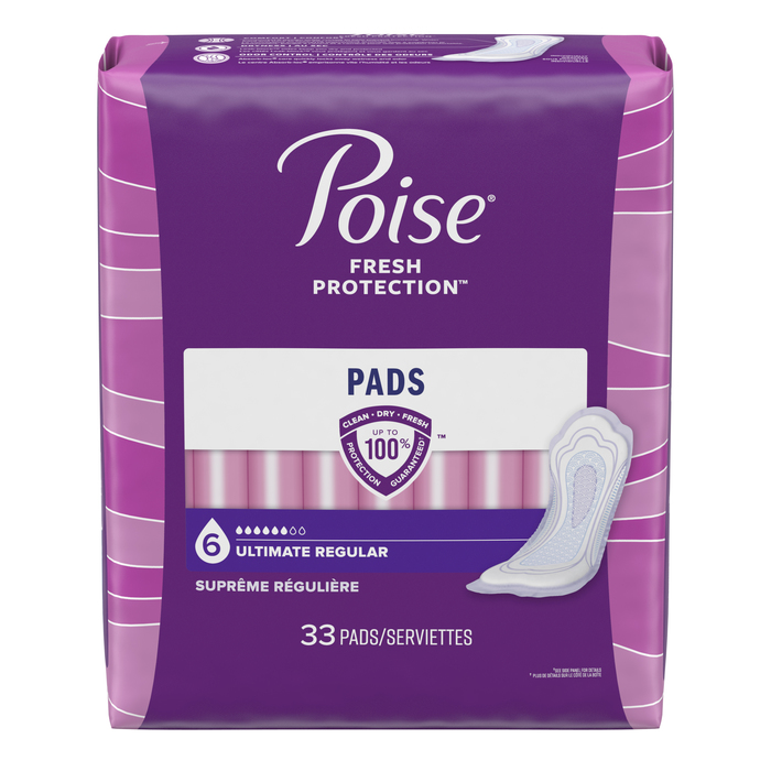 Poise Regular Length Ultimate Absorbency Pads 33ct