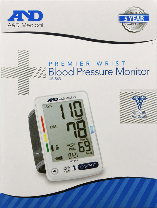 A&D Blood Pressure Wrist Monitor UB-543