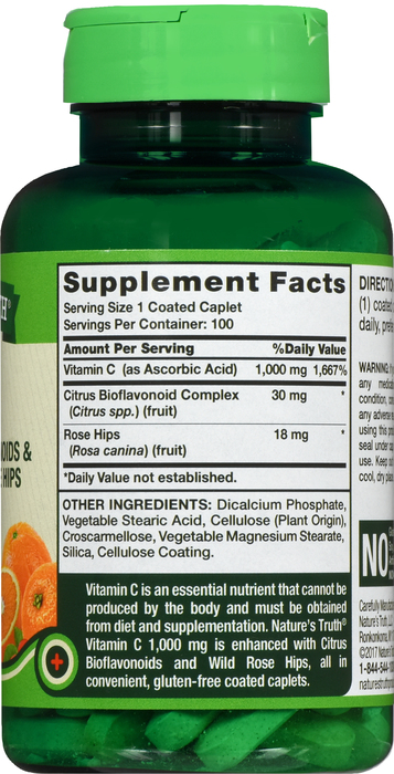 VITAMIN C 1000MG CPL 100CT NAT TRUTH