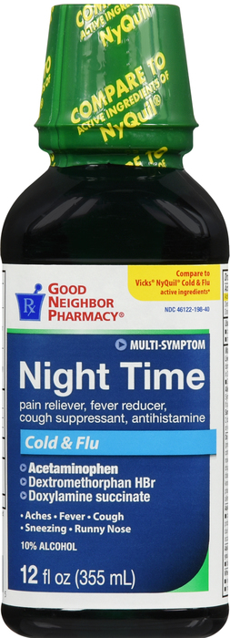 Good Neighbor Pharmacy Night Time Cold & Flu 6HR Liquid 12oz