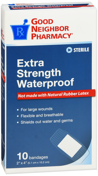 Good Neighbor Pharmacy Bandages Extra Strength Waterproof 2x4 10ct