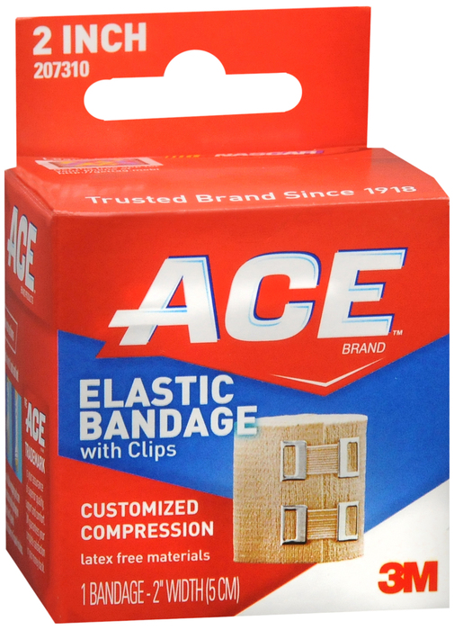 ACE 2 Inch Elastic Bandage with Clips1ct