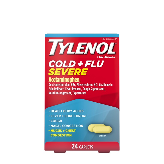 Tylenol Cold + Flu Severe Acetaminophen Caplets 24ct