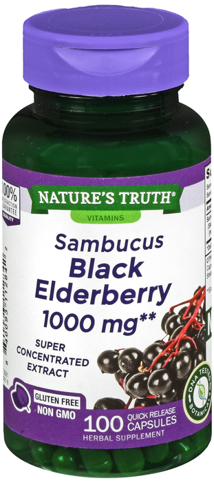 SAMBUCUS BLK ELDRBRY CAP 1000MG 100CT NT