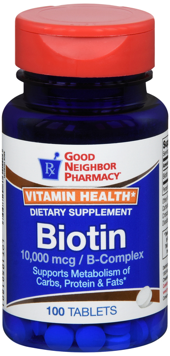 Good Neighbor Pharmacy Biotin 10000mcg Tablets 100ct