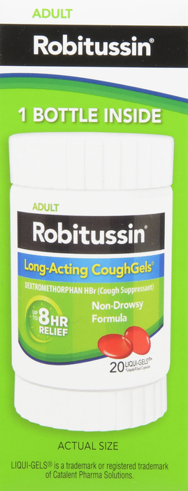 ROBITUSSIN LONG-ACTING COUGHGELS 20 CT