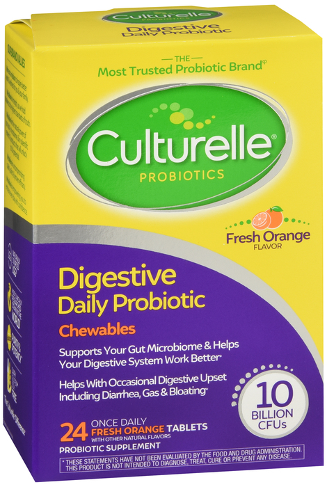 Culturelle Digestive Daily Probiotic Capsules Orange Chewables 24ct