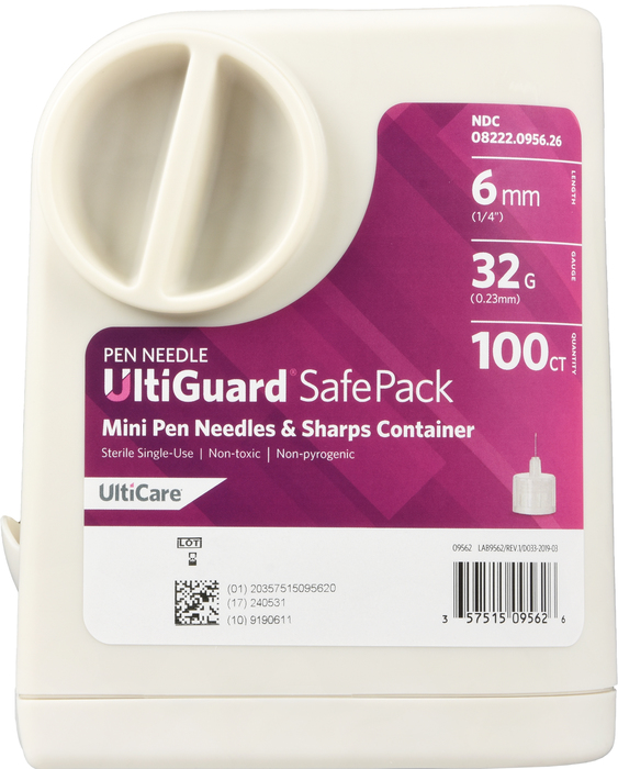 UltiGuard SafePack Pen Needles 32Gx6mm 100ct