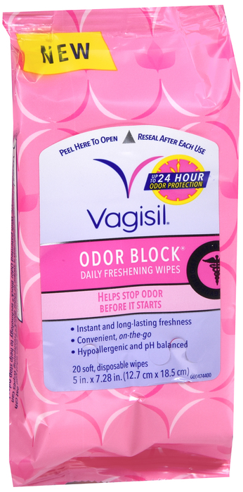 Vagisil Odor Block Wipes 20ct