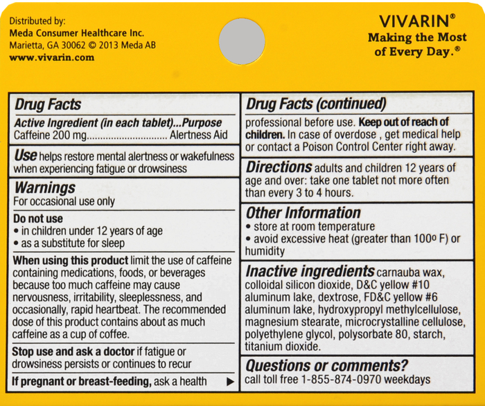 Vivarin Caffeine Alertness Aid Tablets 40ct